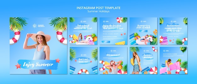 PSD post di instagram per la celebrazione dell'estate