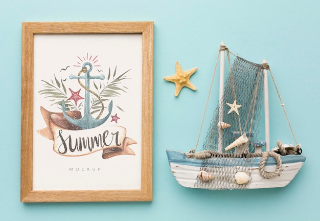 Summertime concept with boat