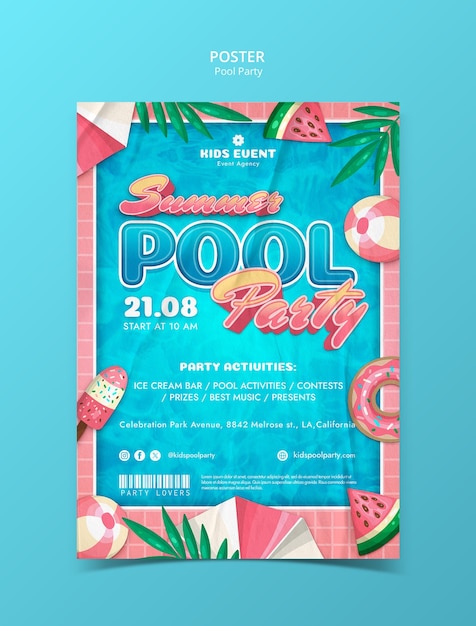 Summertime pool party template