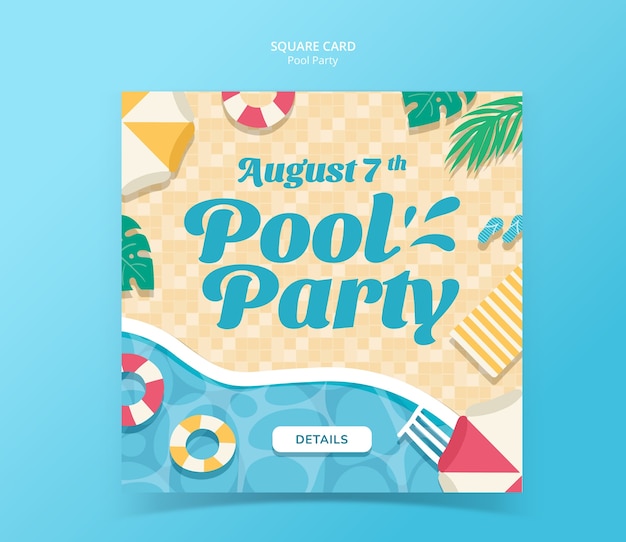 Summertime pool party template