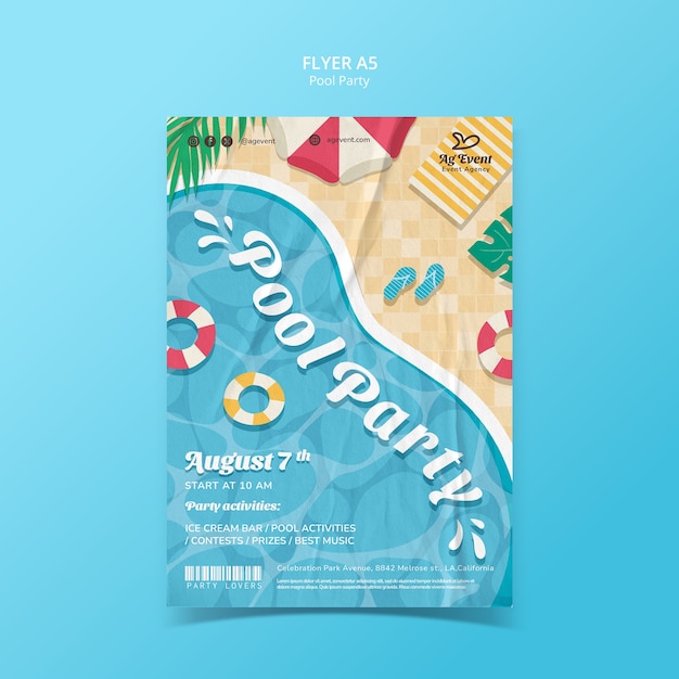 Summertime pool party template