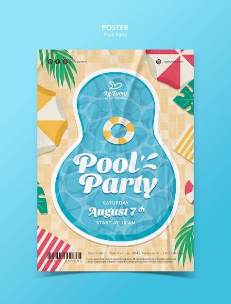 Summertime pool party template
