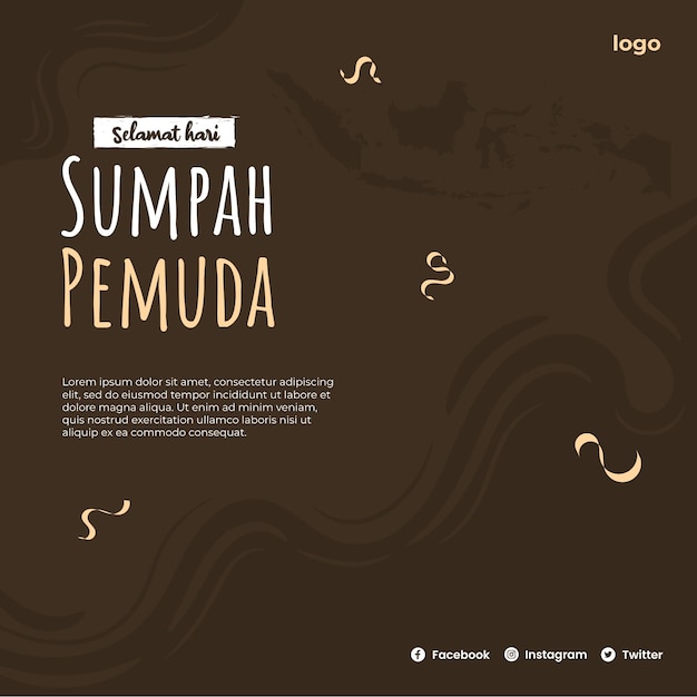 Sumpah Pemuda Celebration Dayソーシャルメディア投稿デザイン