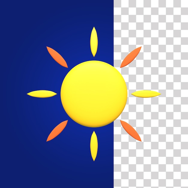 PSD illustrazione 3d del sole