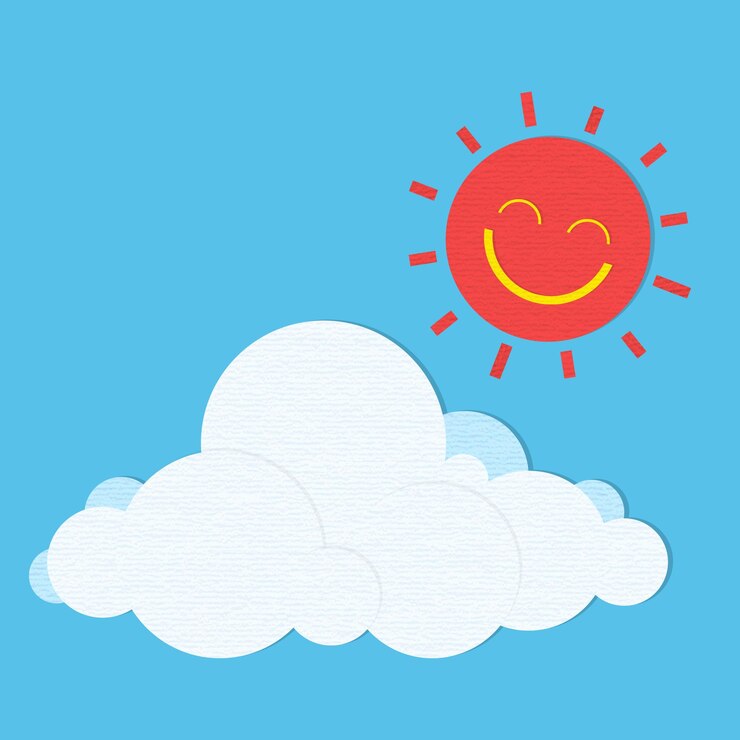 PSD sun and cloud paper texture editable on psd file