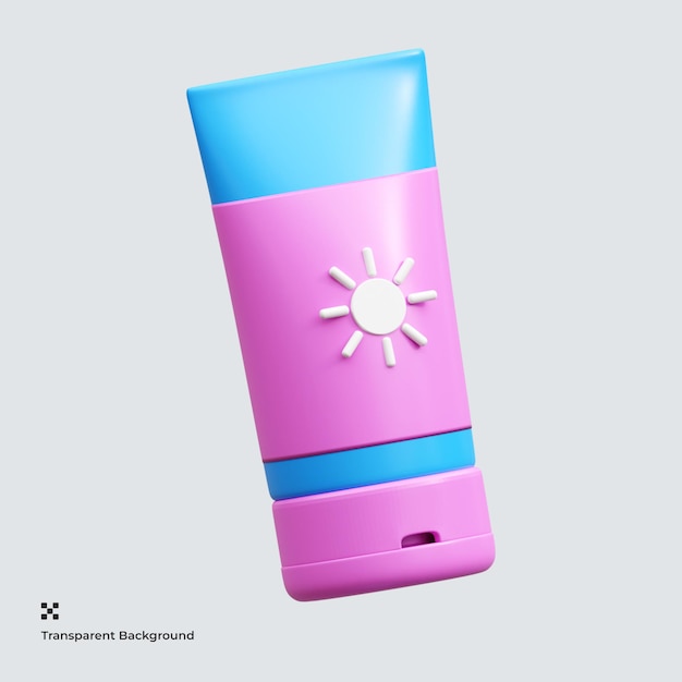 PSD sun cream 3d icon