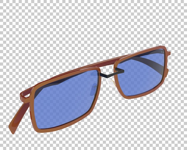 Occhiali da sole su sfondo trasparente 3d rendering illustrazione