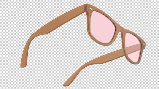 Occhiali da sole su sfondo trasparente 3d rendering illustrazione