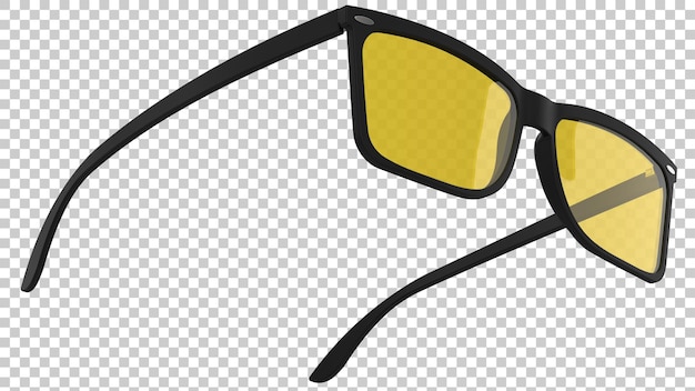 PSD sun glasses on transparent background 3d rendering illustration