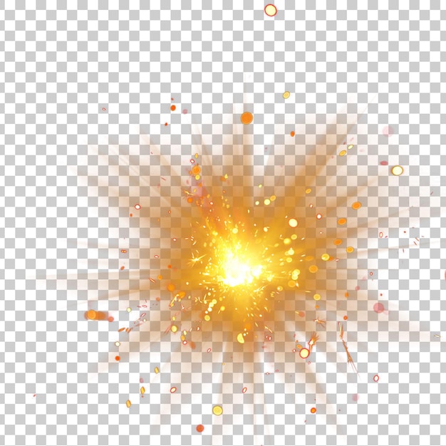 透明な背景に太陽が輝いています