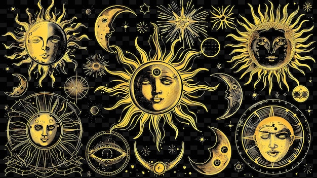 PSD the sun and the moon are drawn by person