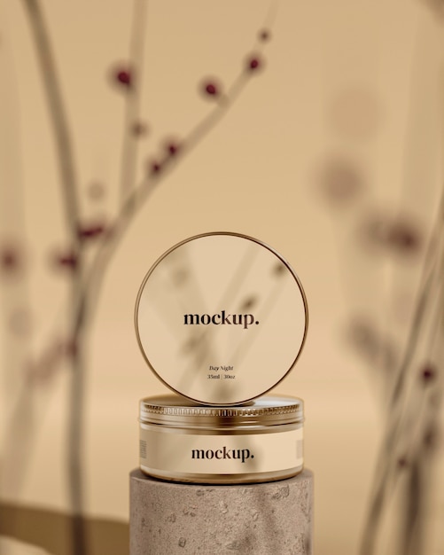 PSD sun protection beauty products mockup