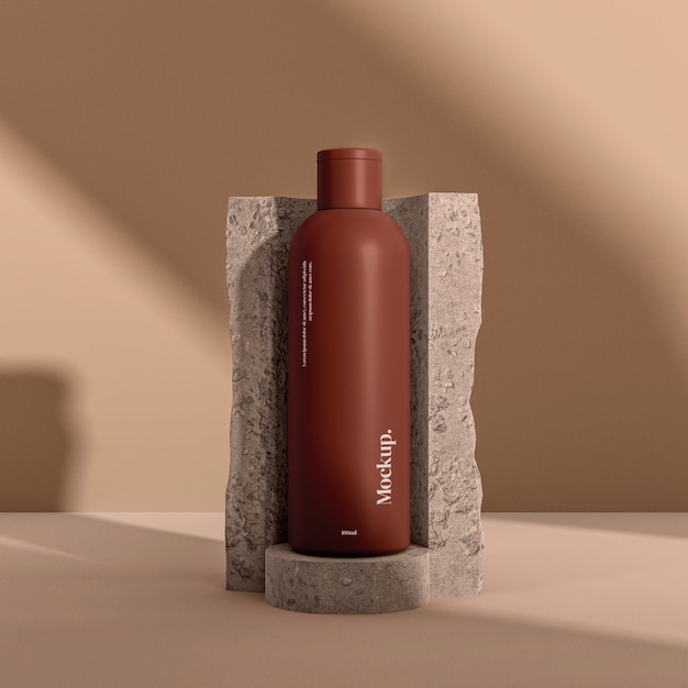 PSD sun protection bottle with rock