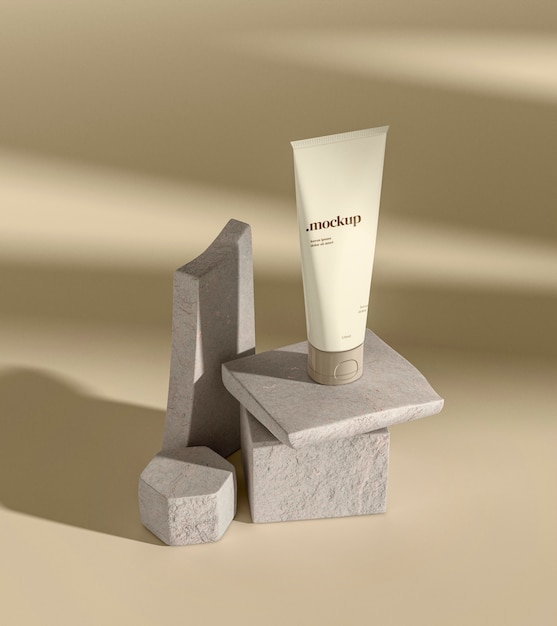 Sun protection cream mock-up with packaging