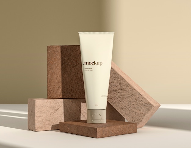 PSD sun protection cream mock-up with packaging