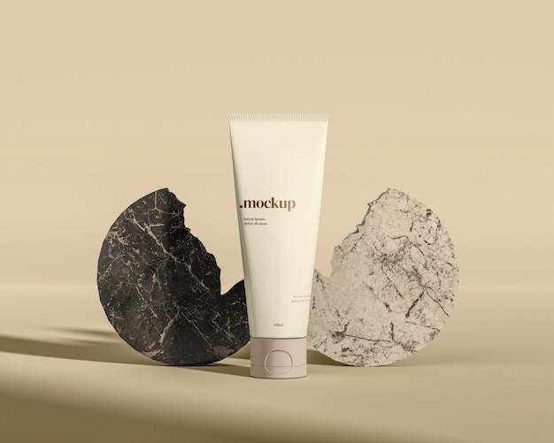 Sun protection cream mock-up with packaging