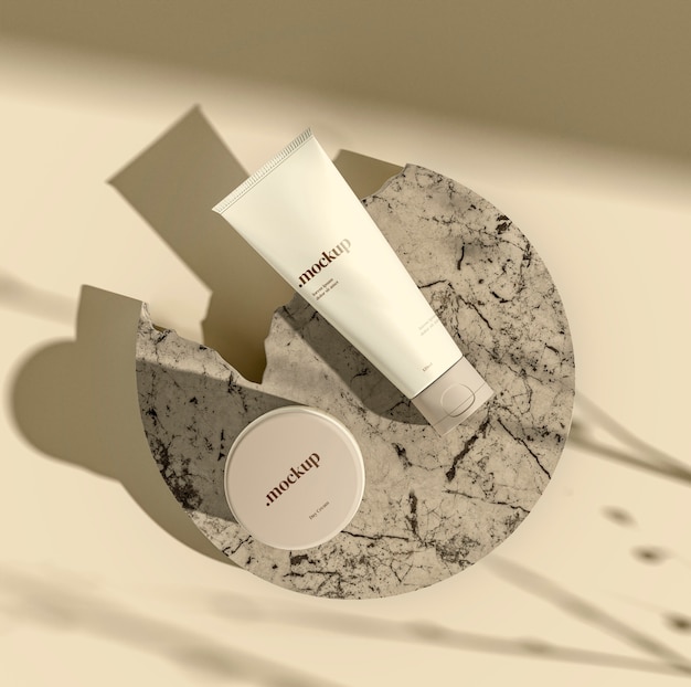 PSD sun protection cream mock-up with packaging