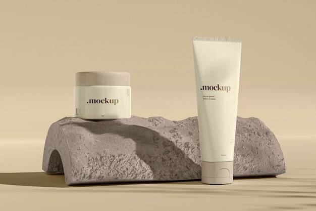 PSD sun protection cream mock-up with packaging