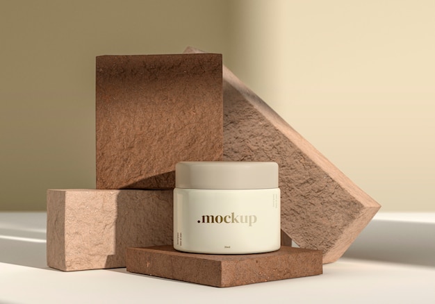 Sun protection cream mock-up with packaging