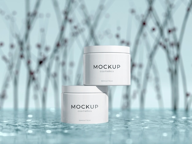 PSD sun protection jar mockup design