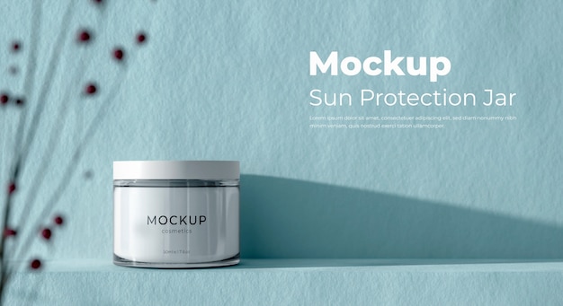 Sun protection jar mockup design