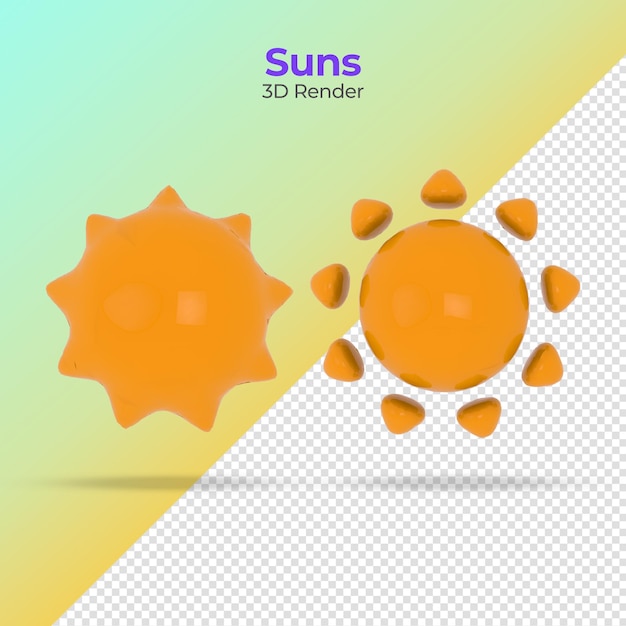 Sun rendered in 3D in two different models