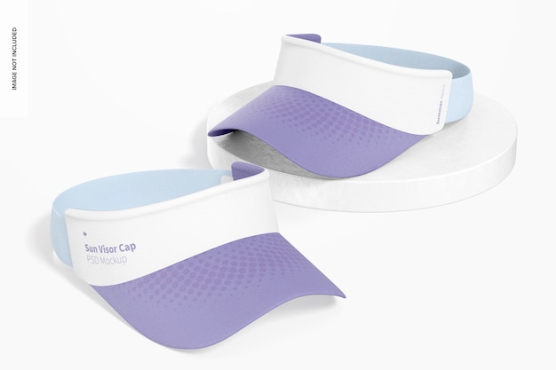 Sun Visor Caps Mockup, Perspective