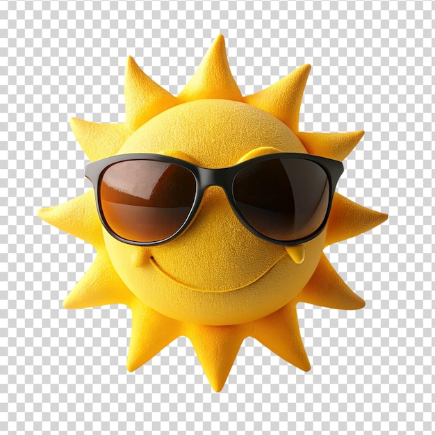 PSD 투명 한 배경 에 선글라스를 착용 하는 태양