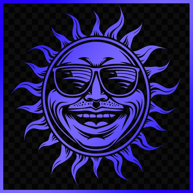 PSD a sun with sunglasses and a sun with the words quot sun quot on it