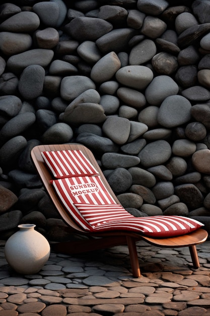 PSD sunbed chair mockup design