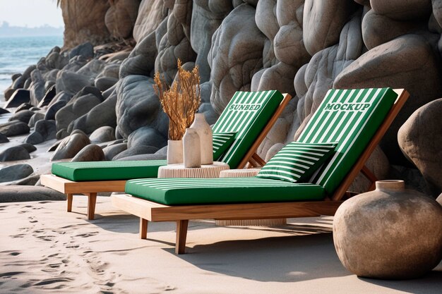 Sunbed chair mockup design