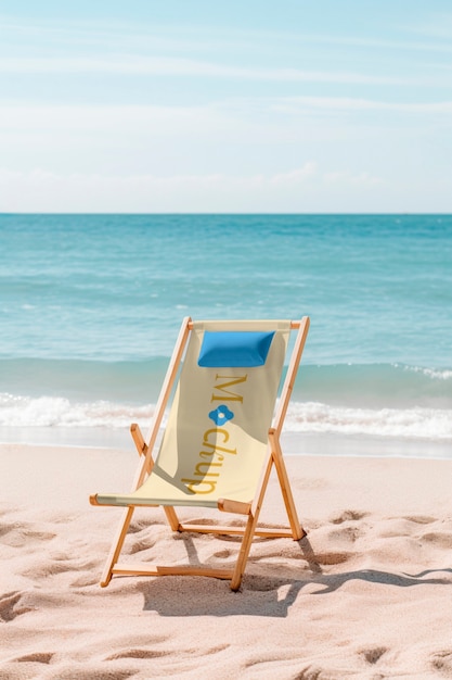 sunbed mockup design near pool