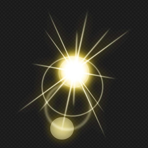 PSD a sunburst with yellow rays isolated on transparent background