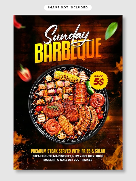 PSD sunday bbq flyer and poster template