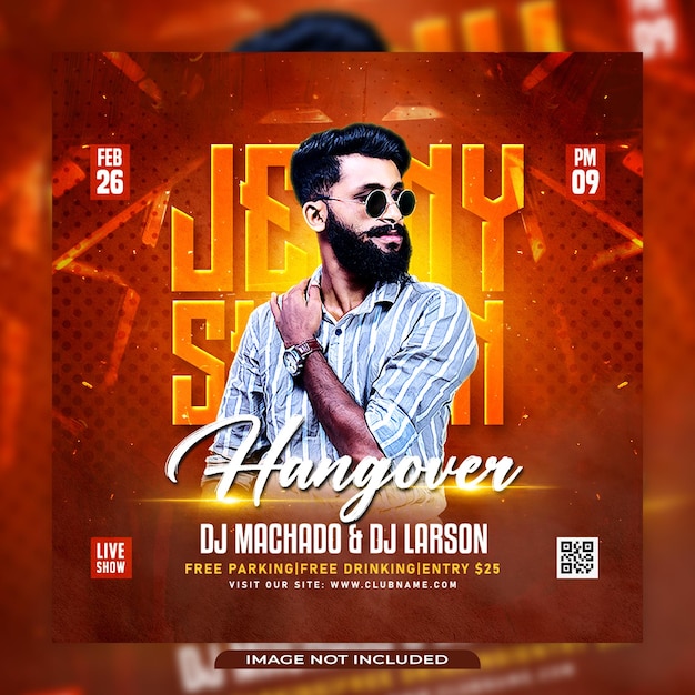 Sunday hangover party flyer design