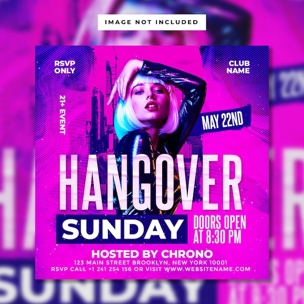 Sunday night event party flyer template