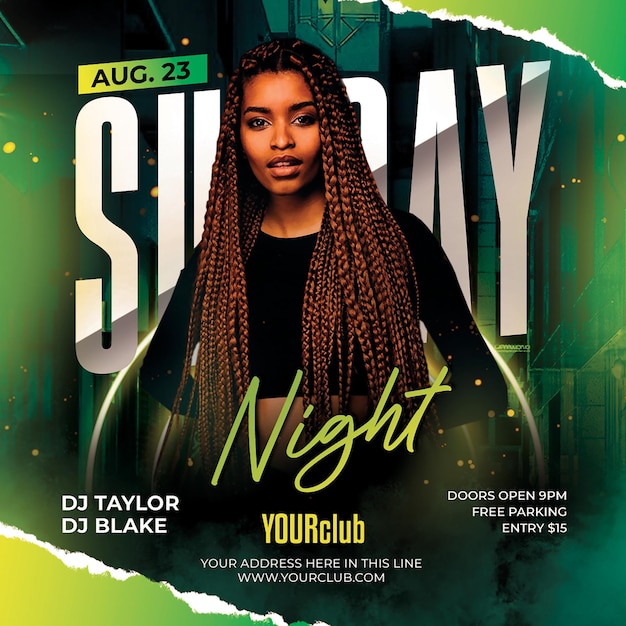 PSD sunday night flyer psd template