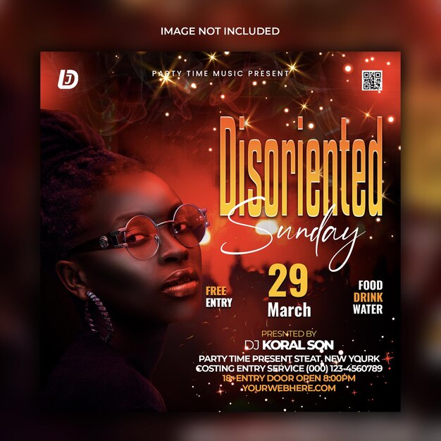 PSD sunday party flyer design template