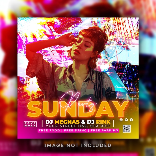 Sunday party flyer design