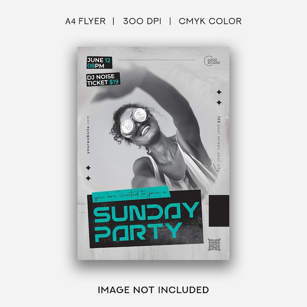 PSD sunday party flyer