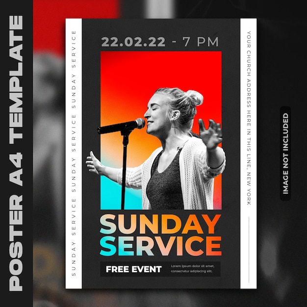 PSD sunday service flyer brochure template