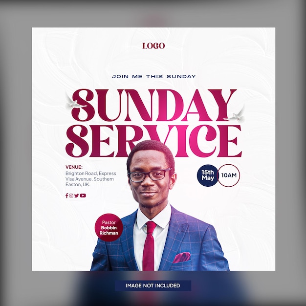 PSD sunday service flyer template