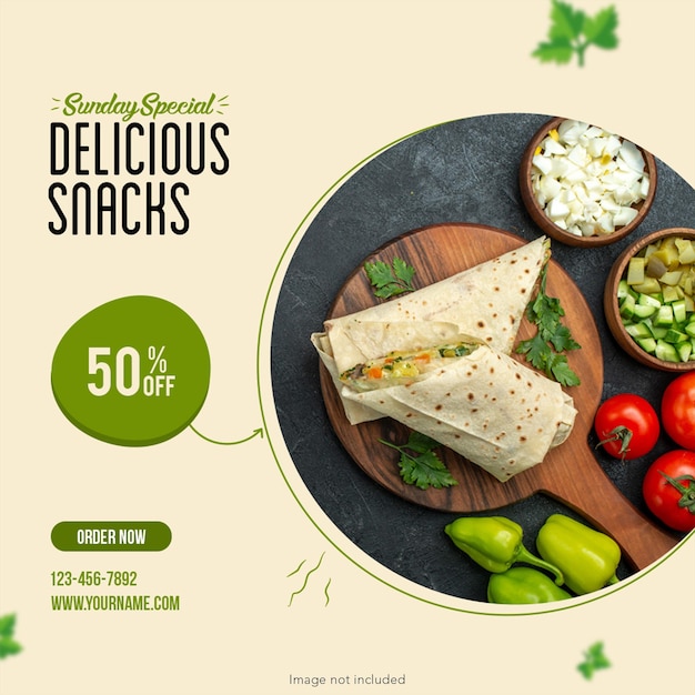 Sunday special snacks banner