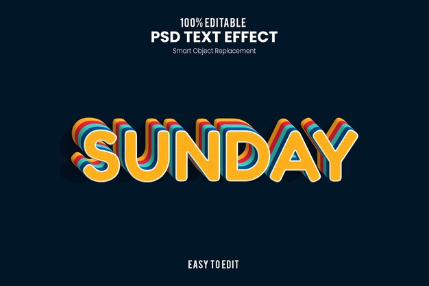 PSD sunday text effect