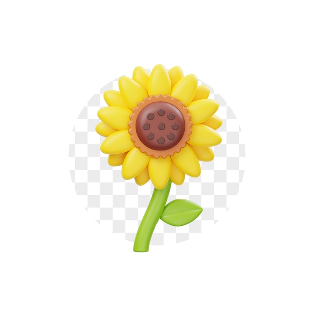 PSD sunflower 3d icon premium psd