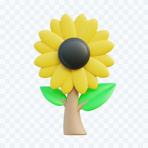 Sunflower 3d illustration