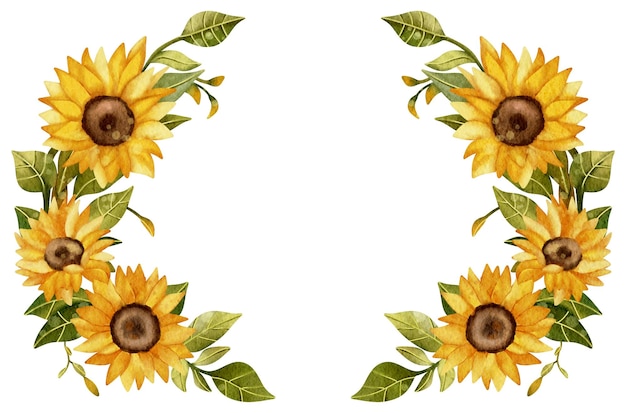 PSD sunflower border 3