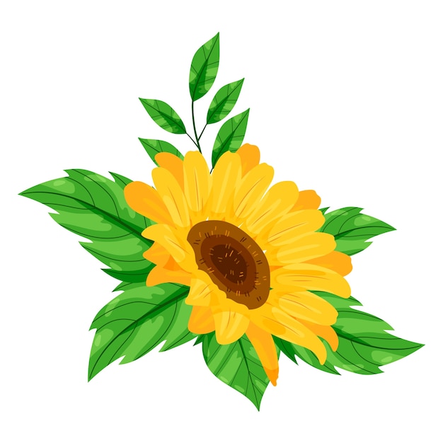 PSD sunflower element isolated