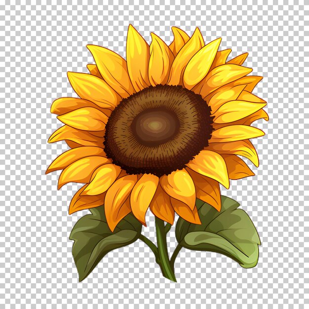 PSD illustrazione di girasole su sfondo trasparente