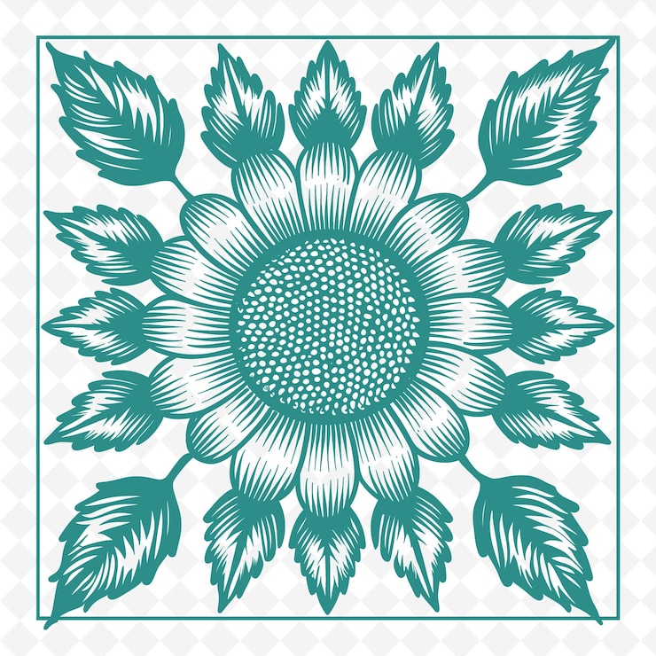 PSD sunflower line art with petals and leaves for decorations in creative outline scribble collections